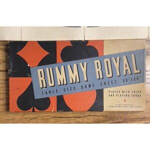 Vintage 1962 Whitman Royal Rummy Table Size Game Sheet 30" X 30"